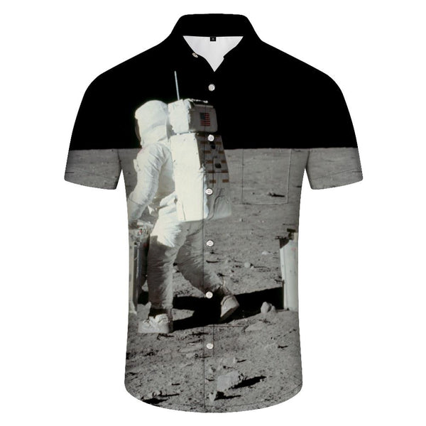 
Summer new fashion cartoon leisure fun space astronaut pattern fashion men 3D printing leisure sports tops
                