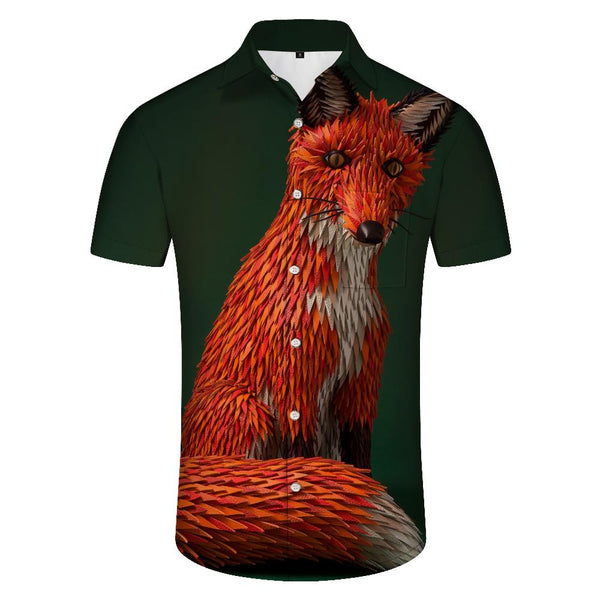 
Sunset Maple Fox Short Sleeve Shirt Comfortable Breathable Retro Style Short Sleeve Shirt Men's Summer Short Sleeve Button Casual Beach Shirt Short Sleeve
                