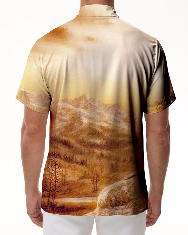 
Forest Pattern Men's Short Sleeve Hawaiian Shirt Casual Regular Fit Button-Up Summer Beach Shirt Suitable for Beach Holiday Party
                