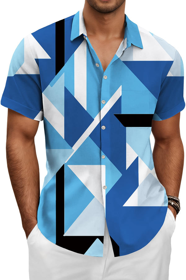 Hawaiian Shit for Men Beach Summer Mens Buton Down Short Sleeve Shit Tropical Vacation Casual Clothes
