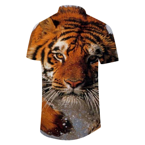 
Cartoon Tiger Hawaiian Shirt for Men, Unisex Summer Beach Casual Short Sleeve Button Down Shirts
                