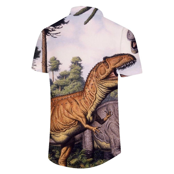 
Button casual beach shirt Hawaiian shirt men's summer short sleeve tropical four seasons short sleeve shirt extinct animals
                
