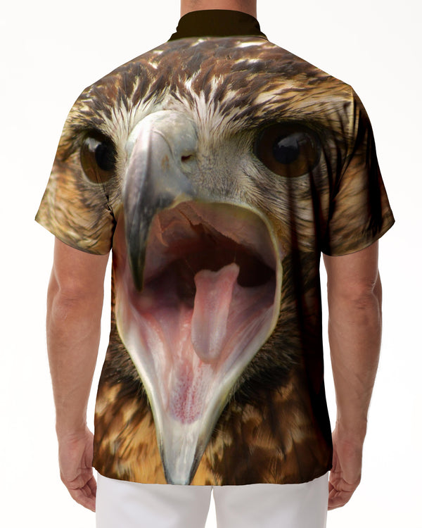 
Hungry Animal Men's Short Sleeve Polyester Shirt Summer Beach Casual Printed Button Beach Shirt Tops Wide Collar
                