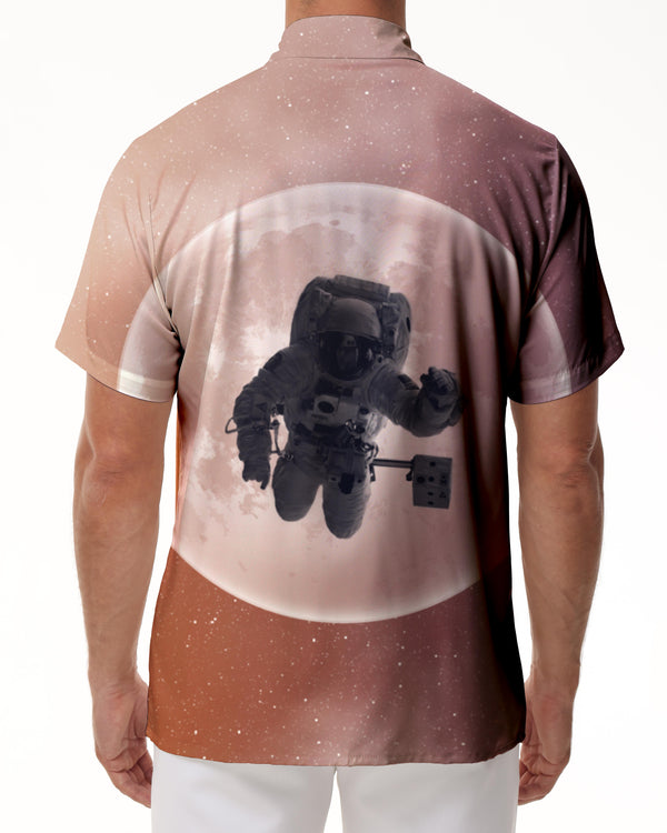 
Lunar Astronaut Space Men's Short Sleeve Shirt Button Collar Shirt with Pockets 3D Digital Printing Hawaiian Button Pocket Lapel Beach Party
                