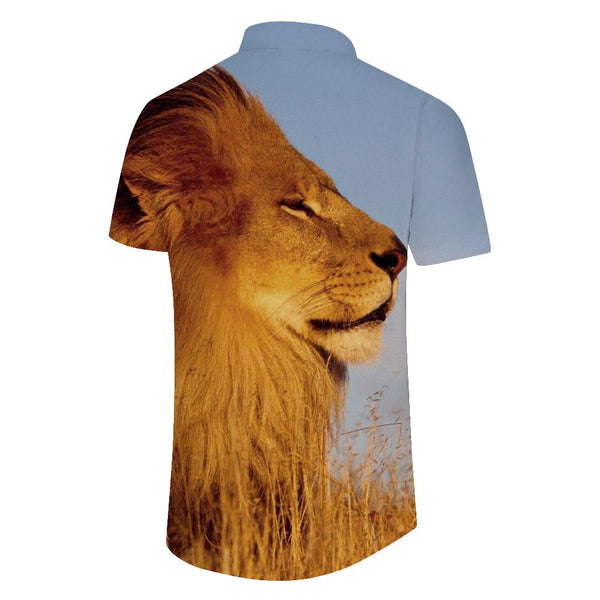 
Trendy short sleeve howling rasta lion mens aloha shirt hawaiian tops casual wear summer shirts for beach holiday party
                