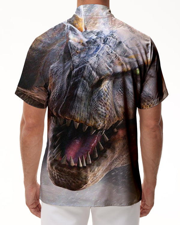 
Thunder Dinosaur Men's Loose Casual Short Sleeve Button Breathable Comfortable Hawaiian Short Sleeve Shirt Summer Tops
                