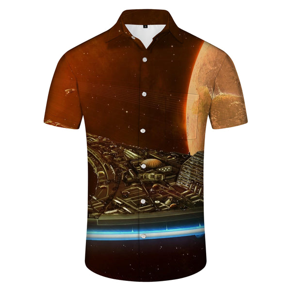 
High-tech sci-fi space technology spaceship and 3d printed pattern men's comfortable summer clothes
                