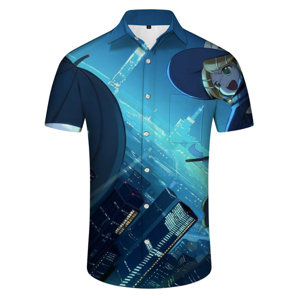 
Dream cartoon 3d print pattern four seasons casual men's button-down shirt Hawaiian breathable shirt
                