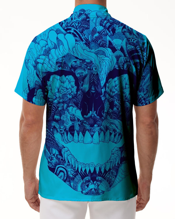 
3D Art Design Skull Print Tropical Comfort Breathable Short Sleeve Casual Beach Party Leisure Streetwear
                