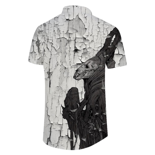 
Creative skull funny shirt short sleeve men's regular style casual Hawaiian holiday beach short sleeve shirt ocean
                