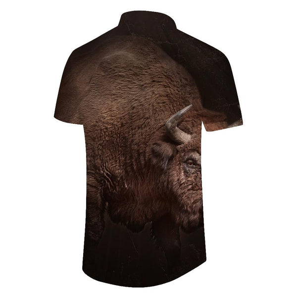 
Tibetan Plateau Yak Hip-Hop Cool Short-Sleeved Shirt Men's Vacation Beach Seaside Short-Sleeved Shirt Tropical Hawaiian Button Pocket Lapel Short-Sleeved Shirt Top
                