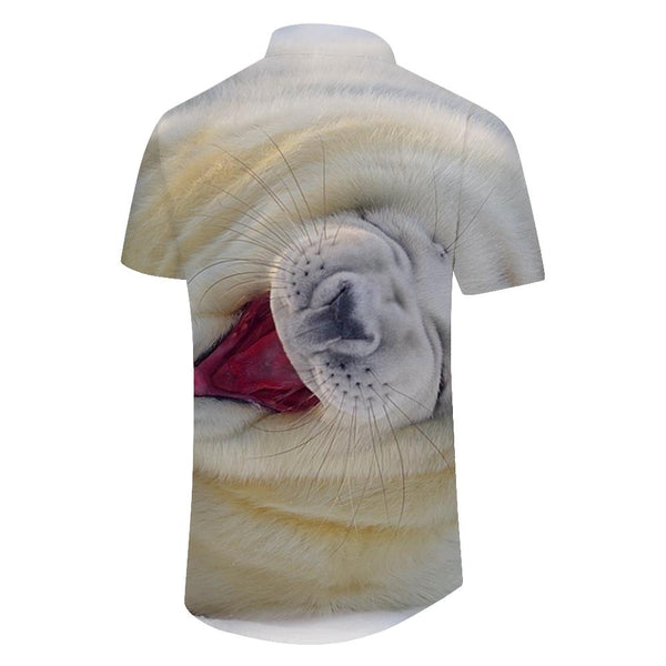 
Harp Seal Painting Print Men's Hawaiian Shirt Casual Button-Down Short Sleeve Tropical Summer Beach Short Sleeve
                