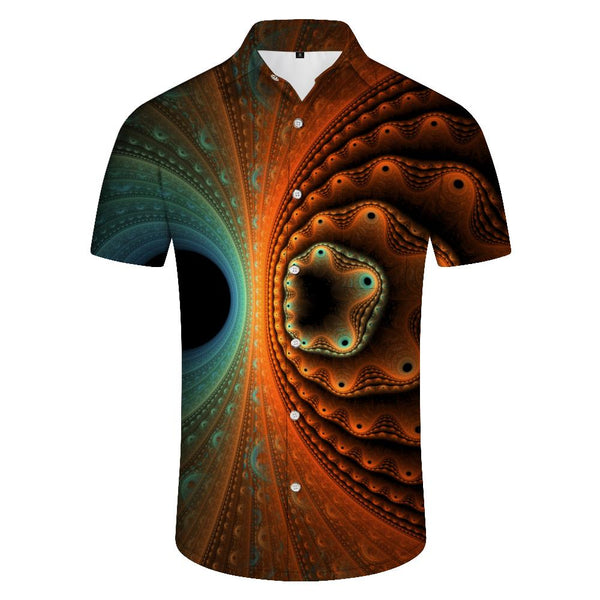 
Abstract Colorful Regular Fit 3D Printed Men's Lapel Casual Short Sleeve Leisure Travel Button Top
                