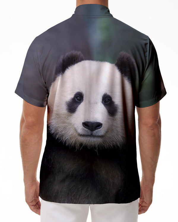 
Cute Chinese Panda Men's Button Down Shirt Hawaiian Printed Shirts Classic Fit Short Sleeve
                