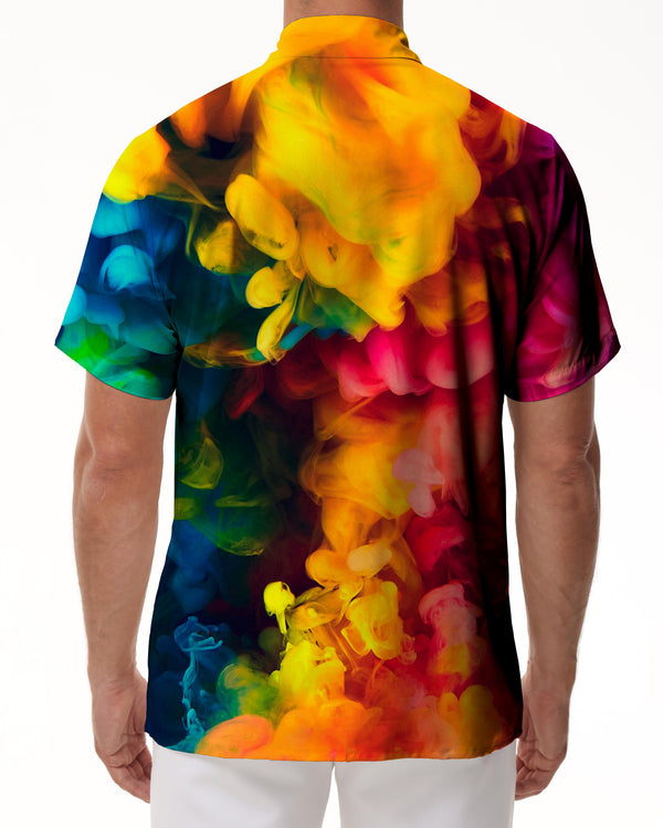
Spray Rainbow Smoke Hawaiian Shirt Men's Everyday Loose Casual Button Shirt Short Sleeve Casual Hawaiian Beach Shirt Print
                