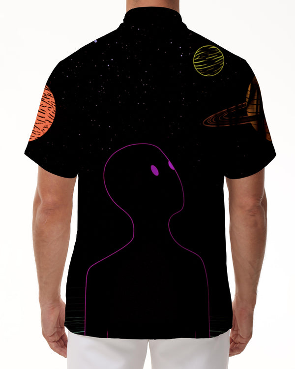 
Short Sleeve Black Abstract Cartoon Outer Space Shirt Mens Retro Casual Button Down Hawaiian Button Down Everyday Fishing Party Beach Shirt
                