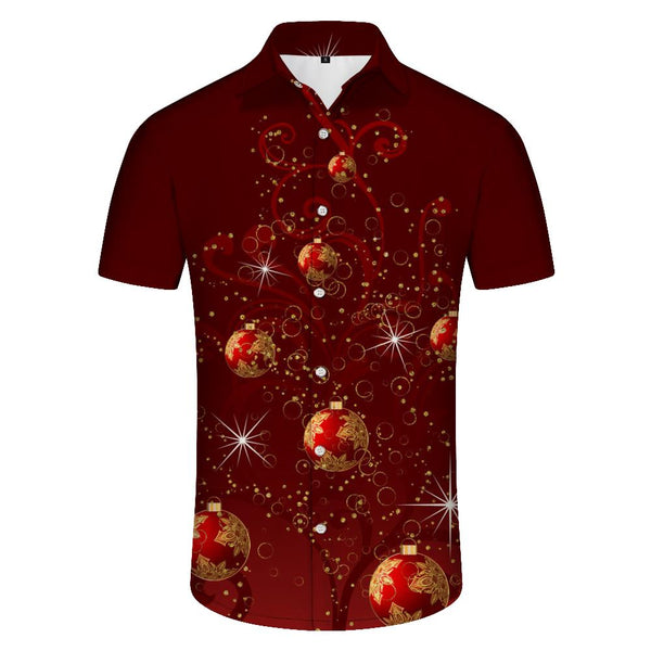 
Merry Christmas Mens Hawaiian Button Down Loose Outdoor Fashion Modern Summer Short Sleeve Shirt
                