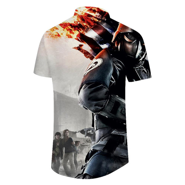 
Fashion Men's Printed Hawaiian Button Lapel Street Casual Sports Shirt Ocean Party
                