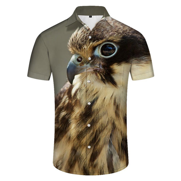 
Bird Hawaiian Shirt Men's Summer Beach Print Short Sleeve Button Shirt Tops
                