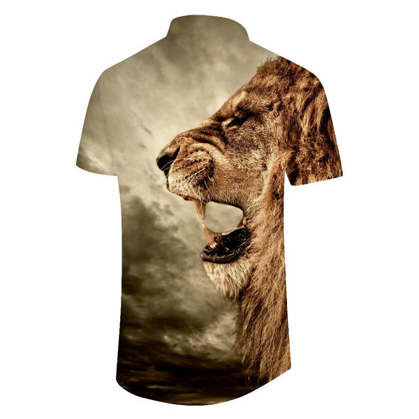 
Fierce Animal King Digital Printing Men's Casual Daily Travel Loose Hawaiian Beach Tropical Vacation Beach Seaside Shirt Style
                