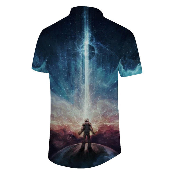 
Printed summer short-sleeved shirts, men's casual daily tops, buttons, Hawaiian lapel pockets, beach shirts
                