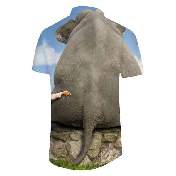 
Elephants Art Mens Casual Shirt Short Sleeve Regular Fit Fashion Camping Beach Shirt Top
                
