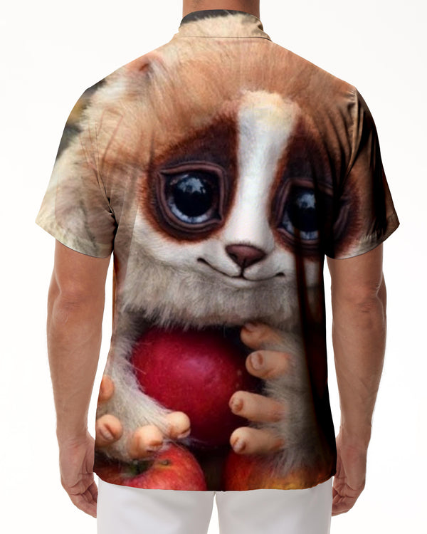 
Cute Lemur Men's Casual Shirt Short Sleeve Button Print Fashion Vintage Beach Shirt Style
                