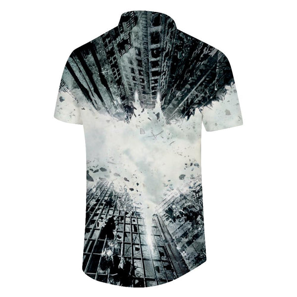 
Earthquake House 3D Printed Casual Men's Hawaiian Tropical Summer Button-Down Lapel Pocket Short Sleeve Shirt
                