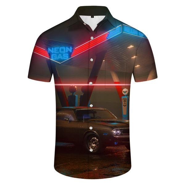 
Retro Car Vintage Cyberpunk Men's Casual Printed Pattern Shirt Hawaiian Beach Short Sleeve
                