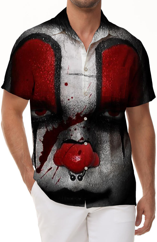 Halloween clown print Hawaiian shirt fashion shirt beach shirt vacation men's fashion shirt summer clothes