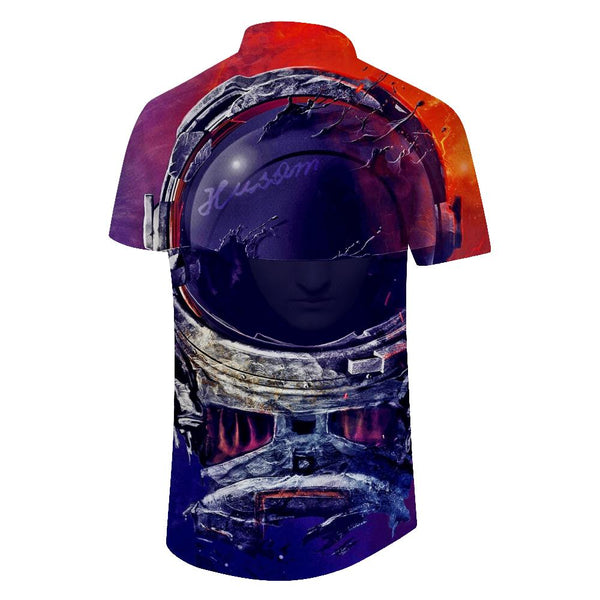 
Space Astronaut and Planet Casual Loose Fashion Style Men's Button Collar Short Sleeve Hawaiian Button Pocket Lapel Tropical Four Seasons Short Sleeve Shirt Beach Seaside Ocean
                