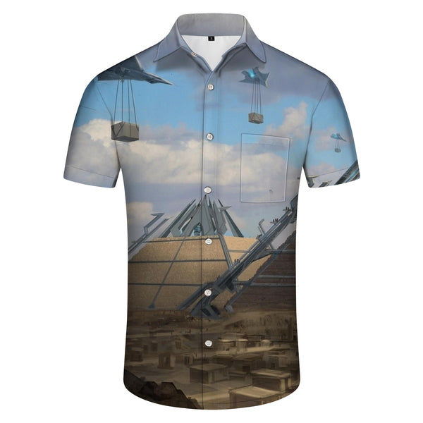 
Ancient Egypt Secret Pyramid Sphinx Hawaiian Shirt Men's Summer Beach Print Short Sleeve Button
                