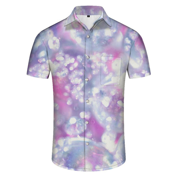 
Hazy Bubble Tropical Hawaiian Button Pocket Lapel Short Sleeve Shirt Men's Casual Comfortable Button Shirt Design
                