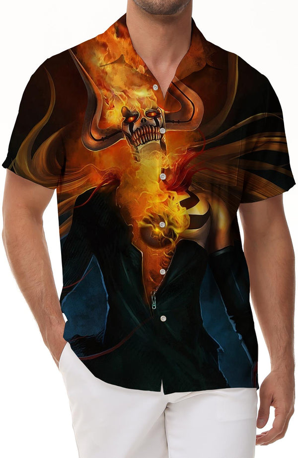 Wicked Hell Cool Fashion Men's Casual Daily Street Loose Short Sleeve Tropical Short Sleeve Button-down Beach Hawaiian Shirt