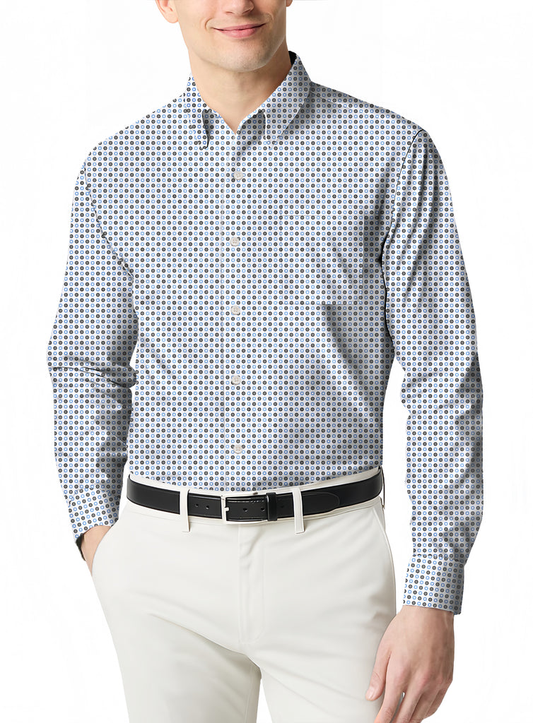 Beach and Barbecue Polo a Casual Micro Print Shirt for Men