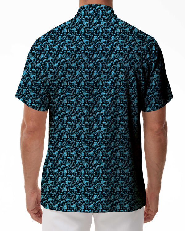 
Art Pattern Designer Fashion Shirt Casual Woven Polyester Hawaiian Button Style Casual Short Sleeve Button Shirt Blue
                