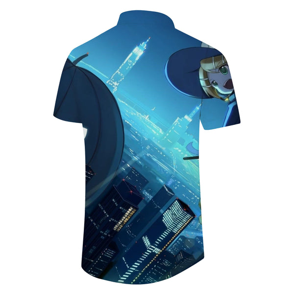 
Dream cartoon 3d print pattern four seasons casual men's button-down shirt Hawaiian breathable shirt
                