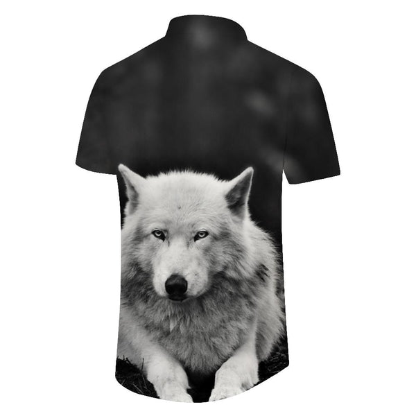 
Fashion Men's Cool Animal White Wolf 3D Printed Short Sleeve Shirt Hawaiian Style Beach Pattern Casual Shirt Short Sleeve
                