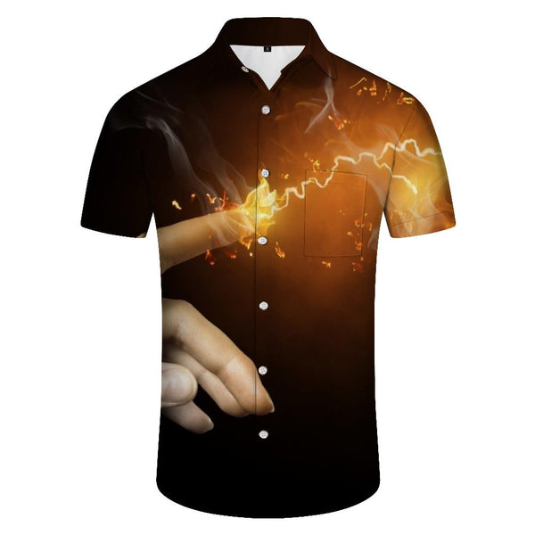
Glowing Lightning Summer Casual Printed Button-Down Shirts for Men Funny Short Sleeve Shirts Beach Outfits
                