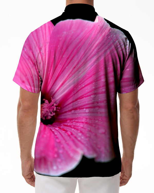 
Morning Glory Pink Pattern Print Men's Formal Shirt Casual Button Short Sleeve Summer Beach Shirt Beach Seaside Vacation
                