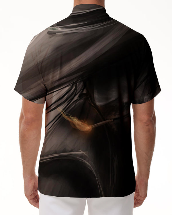 
Gray cartoon characters 3d digital printing men's casual loose shirt fashion Hawaiian short-sleeved shirt
                