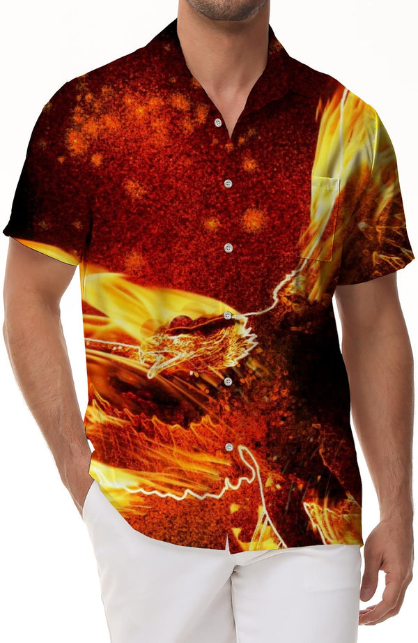 Abstract Men's Short Sleeve Shirt Casual Button Shirt Tropical Summer Top Seaside Beach Fashion 3D Printing