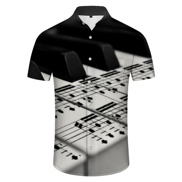 
Men's Piano Keys 3D Printed Shirt Funny Tops Men's Casual Clothing Summer Short Sleeve Tops Loose Short Sleeve Shirt Piano Pattern
                