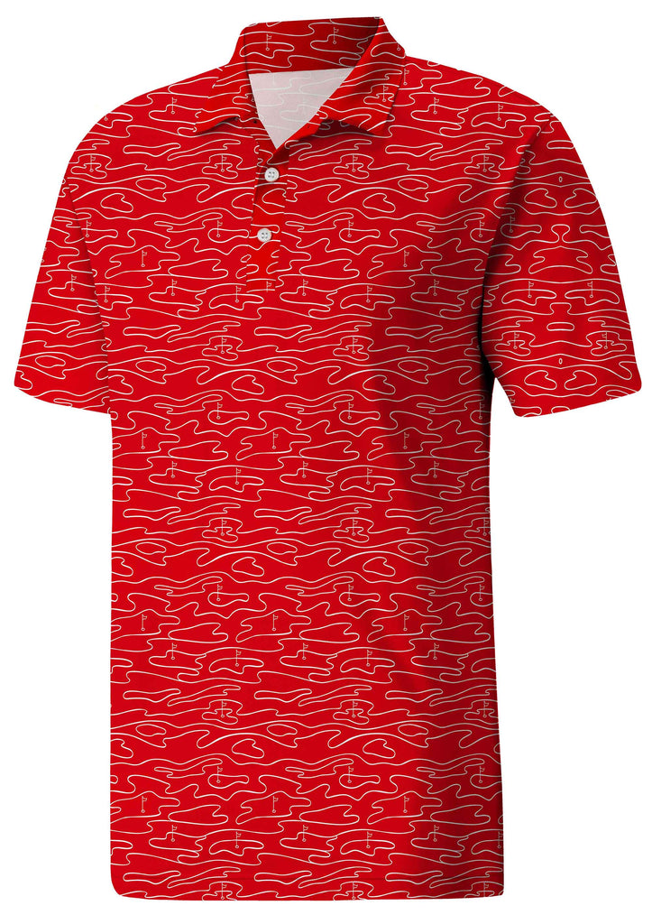 Classic Men's Golf Polo Shirt with Subtle All-Over Micro Print Design