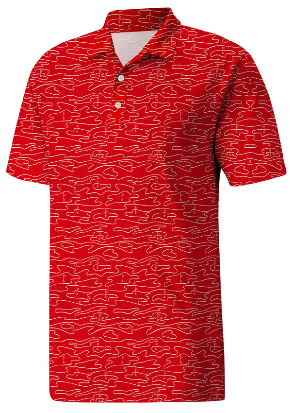 Classic Men's Golf Polo Shirt with Subtle All-Over Micro Print Design