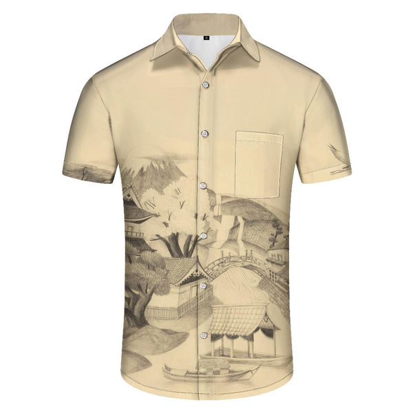 
Men's Shirt White Short Sleeve Lapel Running Shirt Hawaiian Shirt Sports Shirt Light Men's Beach Shirt Street Casual Outdoor Spring Summer
                