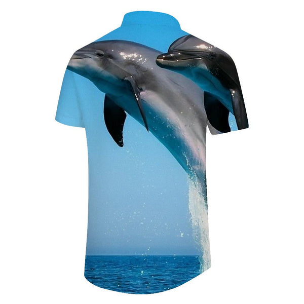 
Men's 3D Dolphin Print Hawaiian Shirt Harajuku Style Button Short Sleeve Shirt Fashion Streetwear
                