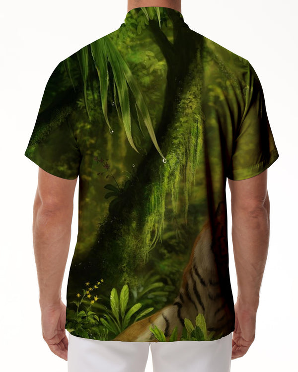 
Fashion Brand Men's Shirt Hawaii Nature Forest Tree Print Tops Casual Beach Shirts Men's Clothing
                