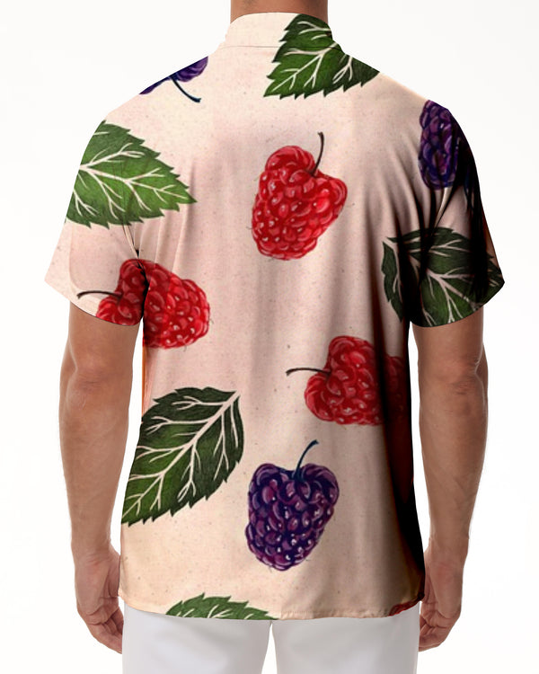 
Strawberry Berry Yellow Hawaiian Shirt Mens Funny Hawaiian Shirt Short Sleeve Button Down Summer
                