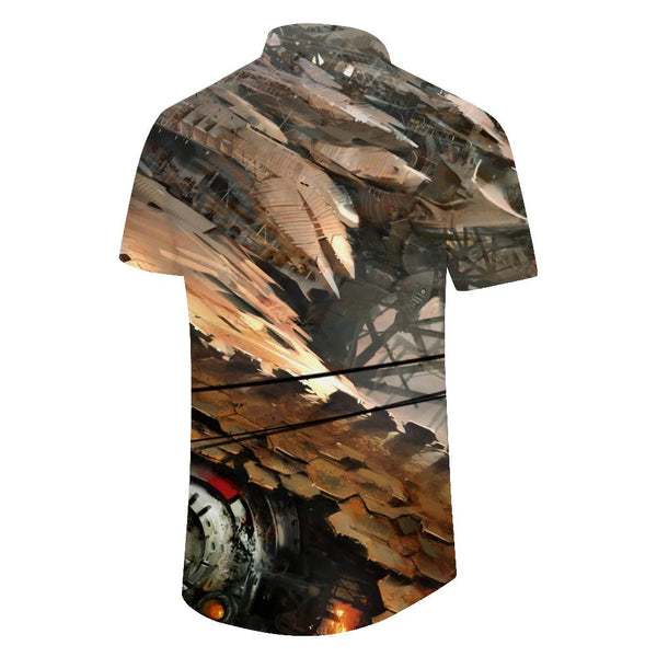 
Hawaiian Tropical Four Seasons Button-Down Lapel Pocket Men's Daily Vacation Short Sleeve Shirt
                